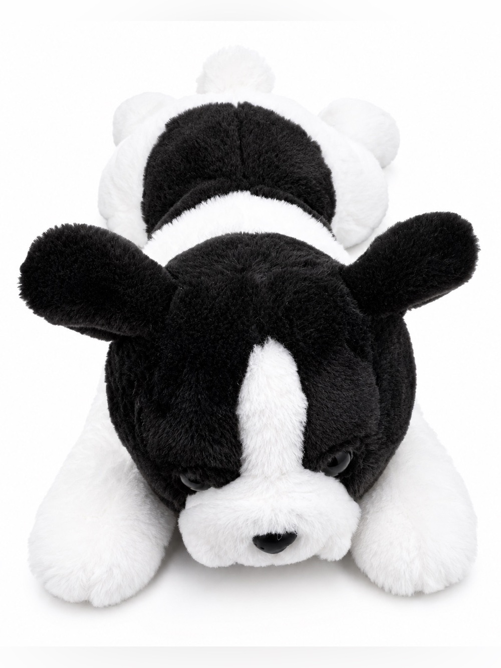 FAO Schwarz Black & White Plush Puppy Dog Stuffed Animal Large Soft Cuddly Toy